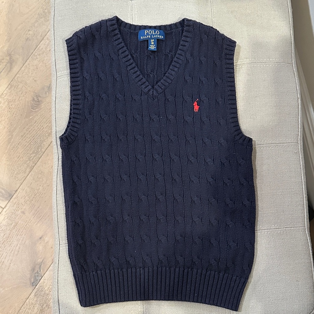 Polo by Ralph Lauren Men's Dark Blue V-Neck Sweater Vest